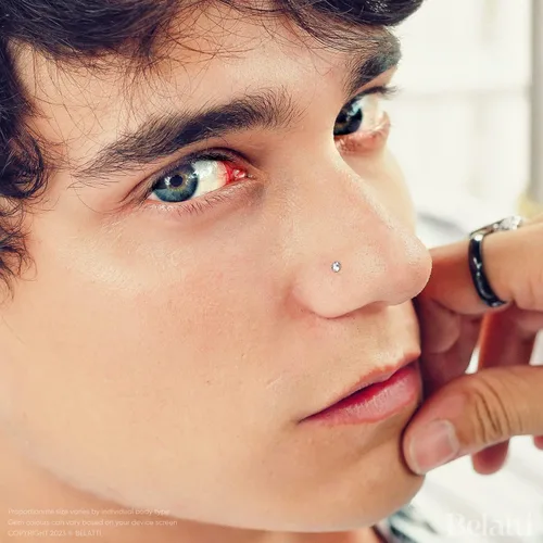 Vista 4 de Belatti Nose Rings For Women & Men - Hypoallergenic Nose Stud Screw Piercing Jewelry (choose GAUGE - QUANTITY - COLOR - GEM SIZE)