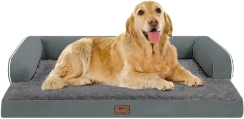 Vista 23 de Cama ortopédica impermeable para perros pequeños, cama para perros de tamaño mediano, cómoda cama para mascotas y gatos con lados, funda extraíble