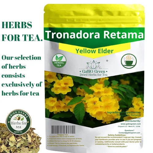 Vista 2 de Gabio Green -Tronadora Retama, 16 onzas/1 libra de té tronadora de calidad premium, bolsa resellable, hierbas de saúco amarillo, hierba tronadora