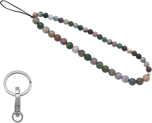 Vista 14 de C&L Accessories - Colgante con cuentas para teléfono celular, correa de muñeca, piedra preciosa natural hecha a mano Amazonita