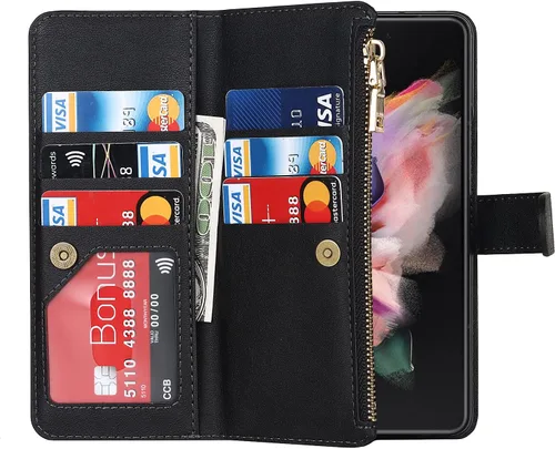 Vista 2 de SailorTech Funda de teléfono con diseño de cartera para Samsung Galaxy Z Fold 4 5G con soporte para bolígrafo S, 9 tarjetero, 1 monedero