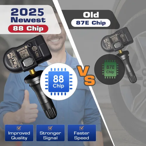 Vista 3 de Autel Sensor TPMS MX 8 unidades, sensor de neumáticos de 315 Mhz 433 Mhz 2 en 1, sensores TPMS universales de liberación de presión de nivel OE 100%