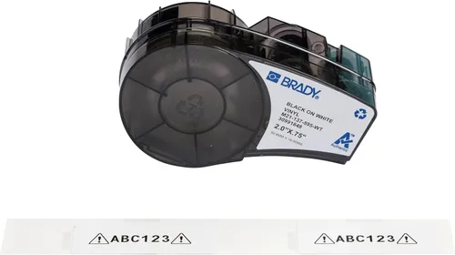 Vista 13 de Brady Auténtica etiqueta de vinilo para todo tipo de clima (M21-131-595-WT) para identificación de interior/exterior, laboratorio y etiquetado