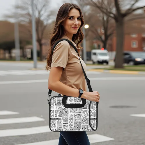 Vista 8 de RICHEN - Bolso bandolera de 10 pulgadas con asa, funda para laptops, notebooks, tablets infantiles de 7 a 10.2 pulgadas