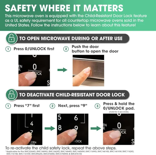 Vista 5 de SHARP Horno microondas para encimera con plato giratorio extraíble de 13.6 pulgadas, 1100 vatios, 1.6 pies cúbicos, acero inoxidable