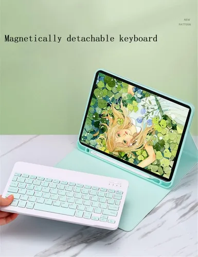 Vista 5 de ZGSENLAN - Funda con teclado de mouse para Galaxy Tab S6 Lite de 10.4 pulgadas 2024/2020/2022, SM-P620/P625/P610/P613/P615/P619, teclado Bluetooth