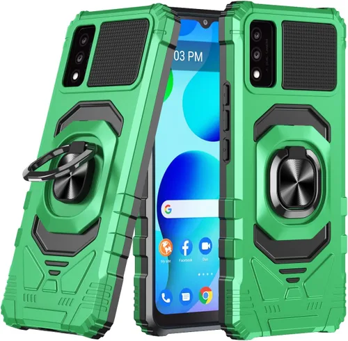 Vista 10 de Customerfirst for Wiko Voix U616AT Phone Case, with Tempered Glass Screen Protector Heavy Duty Protection Technology Built-in Kickstand Rugged Black