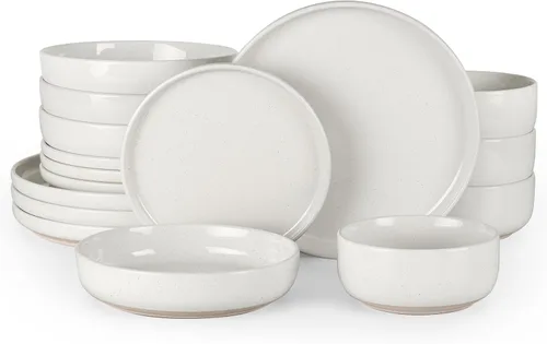 Vista 13 de HaWare Juegos de Vajilla de Gres, Juego de Platos y Tazones de 12 Piezas para 4, Juego de Platos para Casa Restaurante, Negro Esmerilado