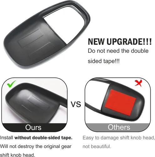 Vista 2 de SENSHINE - Cubierta para cabeza de palanca de cambio para accesorios Dodge Charger 2015-2023 Challenger 2015-2024 Durango 2016-2025 2026, inserto