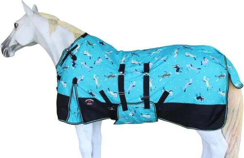 Vista 7 de CHALLENGER 70 "1200D Turnout Ligero Bellyband Rain Horse Manta de invierno Hoja 398B