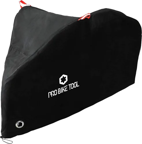 Vista 13 de PRO BIKE TOOL Cubierta para Bicicleta Transparente de PVC de 0.15mm de Grosor, Bucles de Seguridad Reflectantes, Anillos para la Cadena, Cuerda