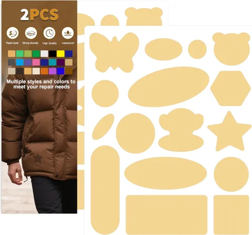 Vista 11 de Azobur Parches de reparación de chaquetas de plumón, impermeables, autoadhesivos, parches de tela de nailon para chaquetas hinchadas