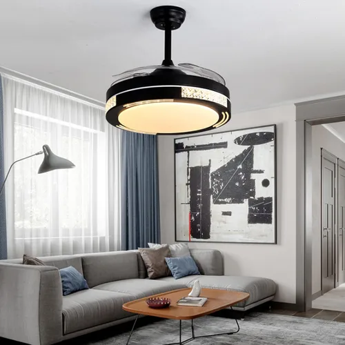 Vista 2 de YUEGOO Ventiladores De Techo con Lámparas, Ventilador De Techo con Luz Incesable, Moderna Control Remoto Led Letling Lemache De 50 / 60Hz Candelabro