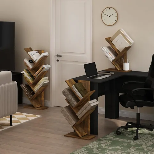 Vista 218 de Furinno - Estantería de cubos de 5 niveles serie Luder para libros y almacenamiento, color negro