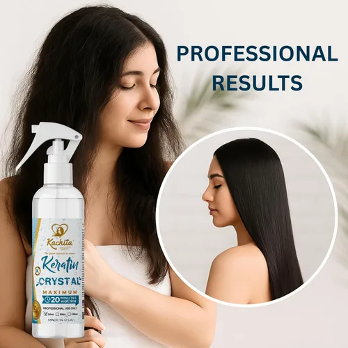 Vista 5 de Kachita Spell Keratin Crystal Maximum 20 Minute Express - Aerosol para alisar el cabello con queratina para golpes de larga duración, uso doméstico
