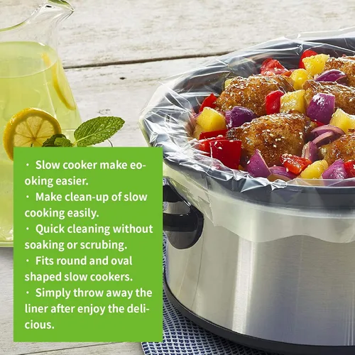 Vista 6 de ECOOPTS Bolsas de cocina desechables para olla de cocción lenta, bolsas de cocina de tamaño pequeño, para ollas de 1 cuarto a 3 cuartos de galón
