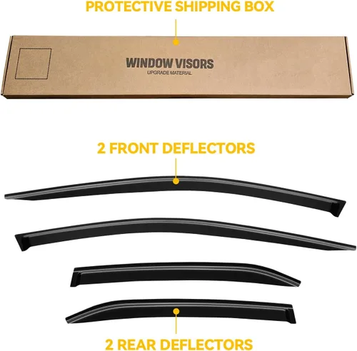 Vista 163 de Visera de ventana para Jeep Cherokee 1984-2001 (Excluye Modelo Limited), Protectores Guards Shields de lluvia de canal exterior, Deflector