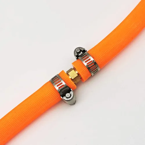 Vista 5 de Da by 3 unids 1/2" (12.5mm) Barb Splicer Mender Hose Latón Barb Fitting con 6 abrazaderas de tubo de acero inoxidable para agua/combustible/aire