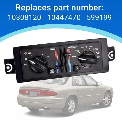 Vista 4 de Calentador A/C Módulo de control de clima dual para 2000-2005 Buick Century 3.1L 2000-2004 Buick Regal 3.8L Reemplaza 10308120 10447470 599199