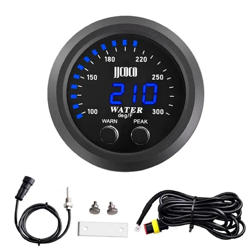 Vista 22 de Universal 52mm Medidor de Temperatura de Agua 0-300F (-17~187C) Electrónico LED Digital Azul DC12V para Automóvil con Adaptador de Sensor