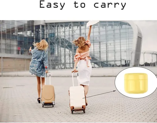 Vista 6 de 20 tarros pequeños de plástico amarillo de 0.7 fl oz para crema con tapas interiores, loción de maquillaje, bálsamo labial y almacenamiento