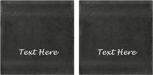 Vista 38 de Juego de Toallas Personalizadas con Texto Bordado - Paquete de 2 Sábanas de Baño de Algodón Turco Altamente Absorbentes y Súper Suaves para Spa