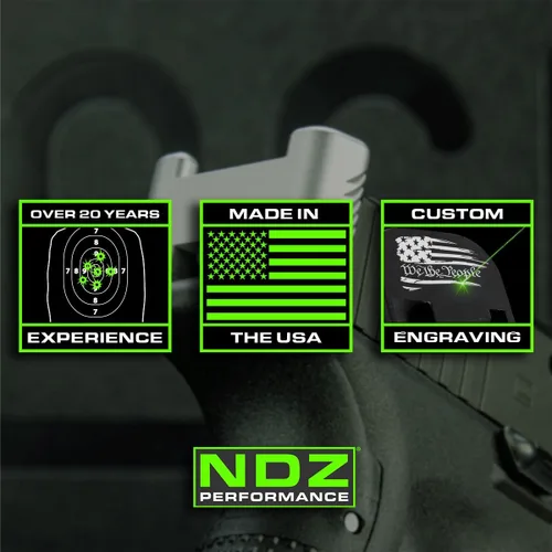 Vista 8 de NDZ Performance Enchufe de marco de agarre de aluminio para Glock Gen 4-5 17 19 22 23 24 31 32 34 35, 0.354 in, .40 .357, .45 sin brecha sin correas