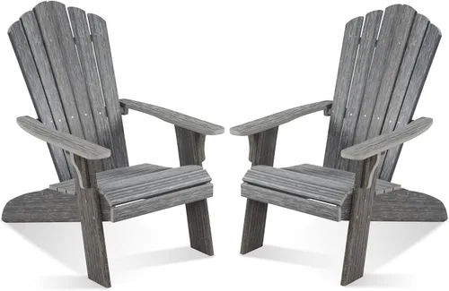 Vista 15 de Silla Adirondack Plegable de HDPE, Silla de Patio Resistente a la Intemperie con Reposabrazos Anchos y Respaldo Alto, Silla para Hoguera para Marrón