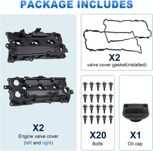 Vista 7 de WATERWICH Cubierta de válvula de motor con junta y pernos compatible con Nissan Maxima 2009-2020 Nissan Altima 2014-2018 Nissan Pathfinder 2015-2016
