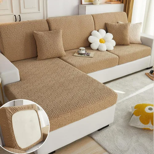 Vista 13 de Funda universal para sofá resistente al desgaste, protector de sofá elástico antideslizante, se adapta a sofás seccionales, de 3/4 plazas, lavable a