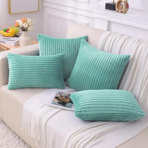 Vista 5 de Simmore Juego de 2 fundas de almohada decorativas de otoño de 16 x 16 pulgadas, fundas de almohada de franela de felpa suave de doble cara para sofá