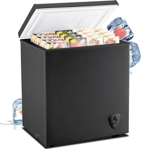 Vista 10 de WANAI - Congelador compacto de 2.2 pies cúbicos con 2 cestas extraíbles, mini congelador profundo ajustable 7 termostato con puerta superior abierta