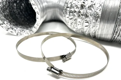 Vista 4 de Manguera de ventilación para secadora de conductos de papel de aluminio flexible sin aislamiento de 4 pulgadas y 25 pies para ventilación HVAC