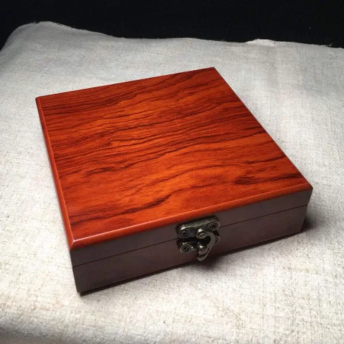 Vista 6 de Caja de madera, joyero de madera, caja de madera con tapa con bisagras, caja de almacenamiento decorativa con tapa, caja de almacenamiento