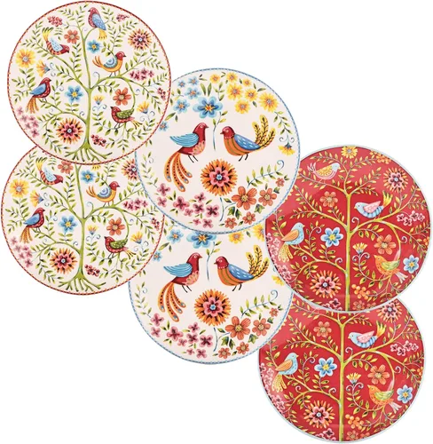 Vista 11 de Bico Blossom Symphony - Juego de 6 platos pequeños de 6 pulgadas de cerámica para aperitivos, postres, para bocadillos, ensaladas, decoración