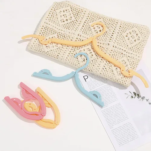 Vista 8 de Perchas de viaje plegables y portátiles, perchas de plástico plegables para ropa que ahorran espacio para viajes de negocios, 12