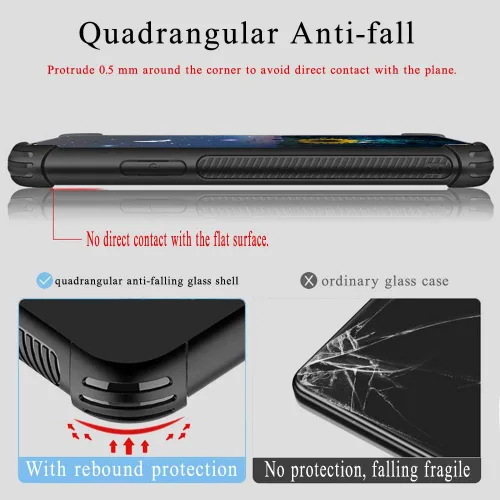 Vista 6 de ZHEGAILIAN Funda compatible con iPhone 13 Pro Max, funda protectora antideslizante de poliuretano termoplástico suave con cuatro esquinas reforzadas