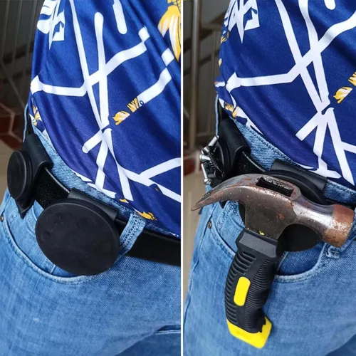 Vista 3 de XXHong - Soporte magnético para herramientas, clip para cinturón, organizador de herramientas magnético resistente para tornillos, clavos