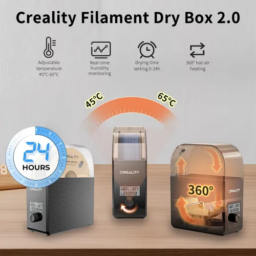 Vista 2 de Nueva Caja Secadora de Filamento Creality Oficial 2.0 con Ventiladores 2025 - Regalos de Navidad, Deshidratador Mejorado de Material para Impresora