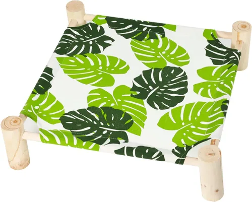 Vista 8 de Patas Lague Hamaca para gatos y perros, cama elevada para perros pequeños, de franela, forro polar de madera, para gatos, mascotas, conejos, camas