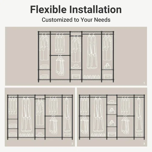 Vista 4 de VIPEK V50 - Perchero extra grande portátil para armario de dormitorio, armario independiente, armario de ropa de gran capacidad, estante resistente
