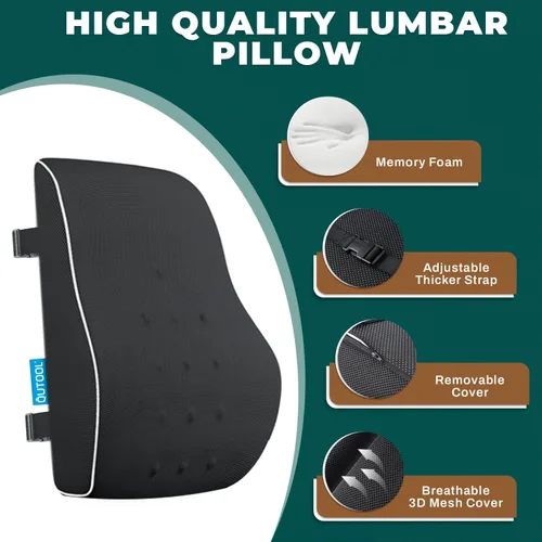 Vista 7 de QUTOOL Almohada de apoyo lumbar con caja de regalo DIY - Regalos de cumpleaños para mujeres y hombres, soporte de espalda ergonómico con cubierta