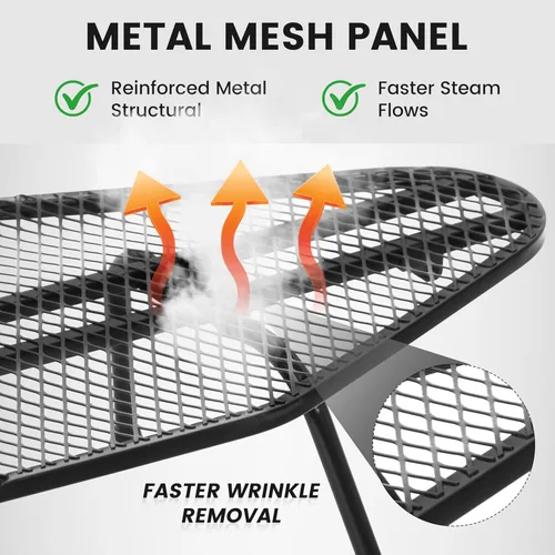 Vista 4 de Tabla de planchar pequeña, tabla de planchar plegable compacta, tablero de hierro portátil, panel de malla de metal, almohadilla gruesa de 0.315 in