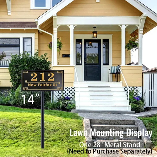 Vista 7 de Placa personalizada de dirección de casa de 12 pulgadas, números fundidos para exteriores, placa de señal de dirección personalizada con nombre