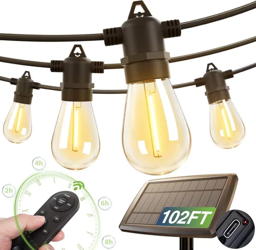 Vista 11 de addlon Luces de Cadena Solares de 78 (72+6) Pies para Exteriores Impermeables con Puerto USB y Control Remoto Luces Solares para Patio de Larga