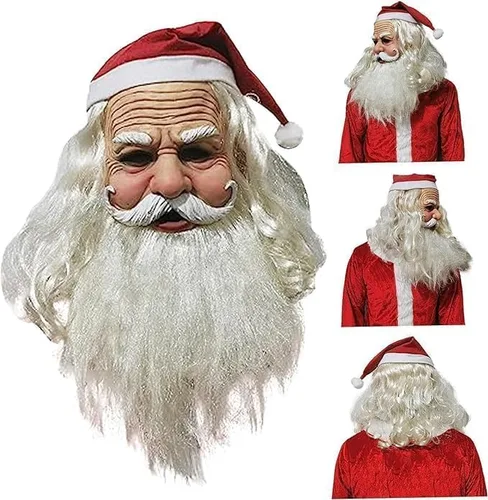 Vista 4 de WPOZD Green cosplay mask christmas decoration latex full face halloween props