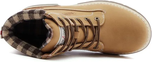 Vista 4 de ANJOUFEMME - Botas de senderismo y trabajo para mujer, impermeables, botines para mujer, exteriores, ligeras, para nieve, invierno, senderismo