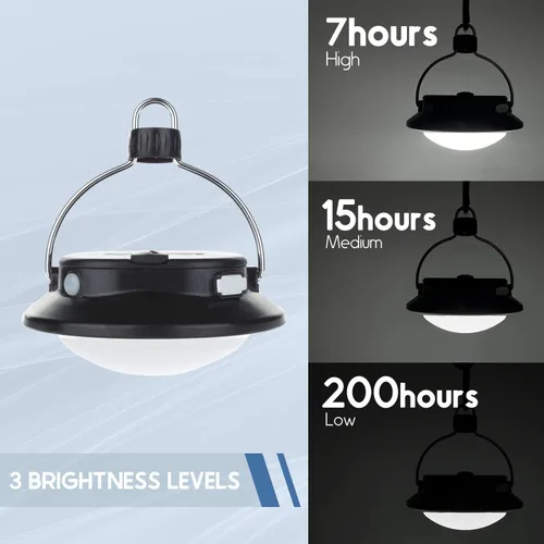 Vista 6 de SUBOOS Gen 2 Pro 3000LM UFO Linterna de Camping Recargable, Luz Portátil para Tienda de Campaña, 200h de Duración, Impermeable para Camping, Toldo