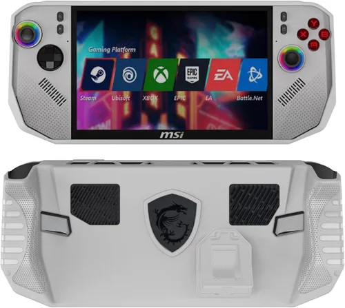 Vista 8 de Funda para MSI Claw 8 AI+ Polar Tempest Edition, TPU Soft Grip Funda protectora con soporte para MSI Claw 8 AI+ Polar Tempest A2VM PC portátil Negro