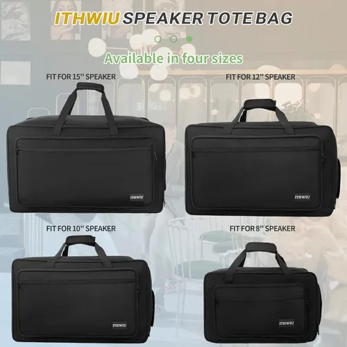 Vista 9 de Bolsa de transporte para altavoces con esponja gruesa para gabinetes de altavoces compactos de 8 pulgadas; resistente se adapta a QSC K8, Yamaha